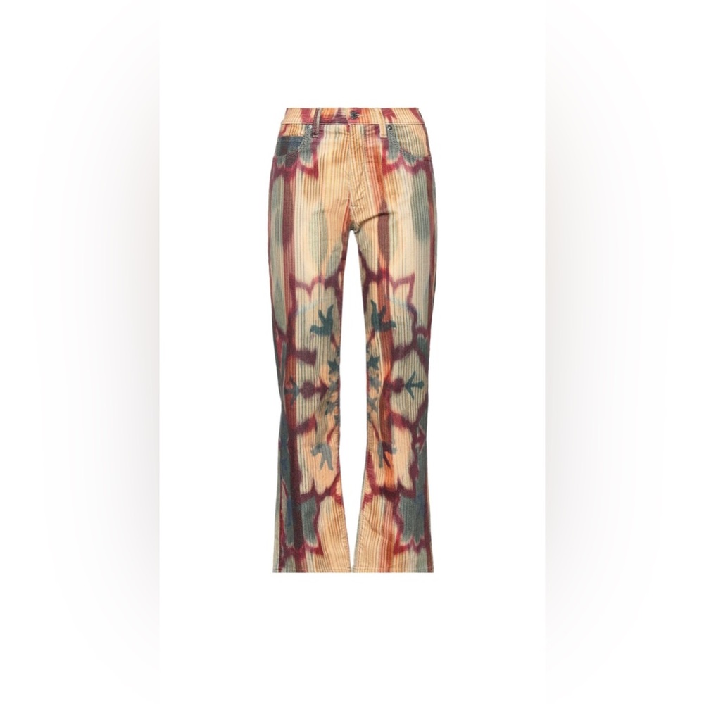 NWT (+) PEOPLE Boho Velvet Tie Dye Snowflake Bootcut Flare Pants Size 26